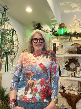 Rudolph's Cardinal Italian Cozy Sweater