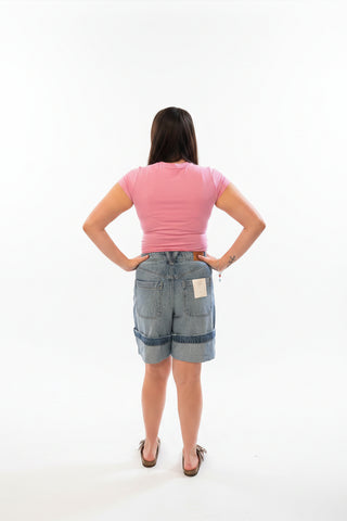Sunny Days Cuffed Bermuda Shorts