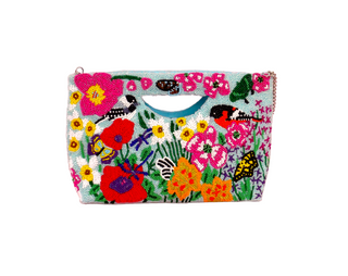 Birds of Garden Turquoise Basket Crossbody Bag
