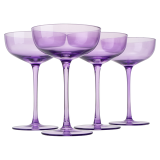 Colored Coupe Glass 7OZ Set Of 4 Colorful Champagne Cocktail Glasses Fancy Manhattan