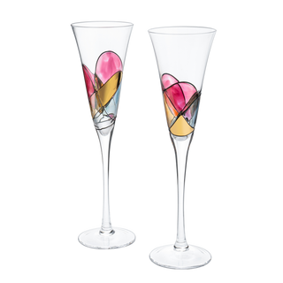Artisanal Hand Painted Stemless Rennesance Romantic Stain Glassed Windows Wine Glasses By The Wine S