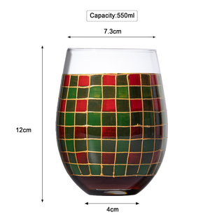 Red Green Stained Wine Glasses Set Of 2 By Festive Colorful Coffee Cups Stained Wind