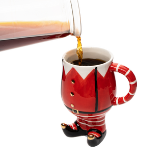 Hand Painted Santas Elf Mug By Premium Barware Gift Elegant Drinkware Collection