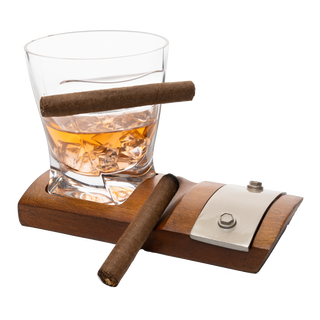 Cigar Glass Coaster With A Whiskey Cigar Glasses Slot To Hold Cigar Whiskey Glass Gi