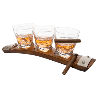 Cigar Glass Coaster With 3 Whiskey Cigar Glasses Slot To Hold Cigar Whiskey Glass Gi