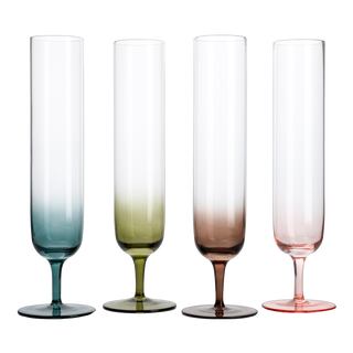 Tall Muted Colors Beautiful Champagne Flutes 10 Stemmed Set Of 4 10 5 Oz Elegant Gla