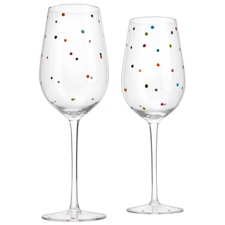 Polka Dot Stemmed Wine Glasses 16 Ounces Set Of 2 10 H By Polka Dot Wine Wedding Gla