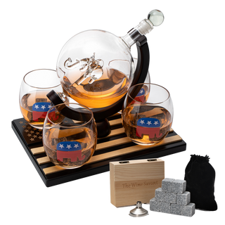 Republican Party Wine Whiskey Decanter Set Proud Republicans Vote Red Election Decor Washington Dc P