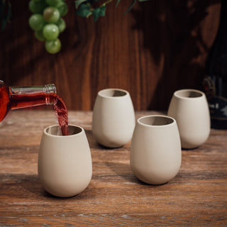 Unbreakable Silicone Stemless Wine Glassware Set Of 4 Reusable Shatterproof Tumbler Drinkware For Wi