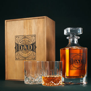 Gift For Dad Whiskey Decanter Gift Set 730ML Decanter 2 Whiskey Glass Fathers Day Birthday Housewarm