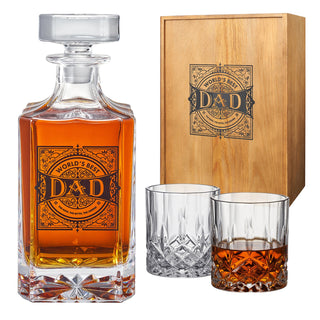 Gift For Dad Whiskey Decanter Gift Set 730ML Decanter 2 Whiskey Glass Fathers Day Birthday Housewarm