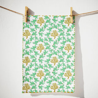 Green Coral Reef Tea Towel, Drift A