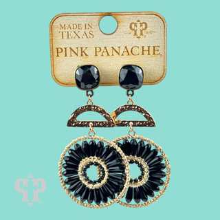 Modern circle earring, Austrian crystal - LC