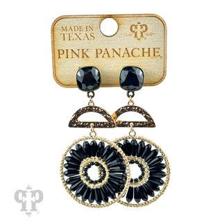 Modern circle earring, Austrian crystal - LC