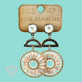 Modern circle earring, Austrian crystal - LC