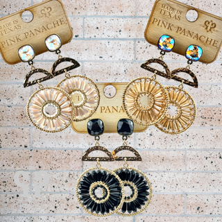 Modern circle earring, Austrian crystal - LC