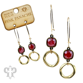 Red crystal earring - LC