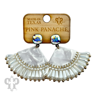 Acrylic fan earring with Austrian crystal - LC