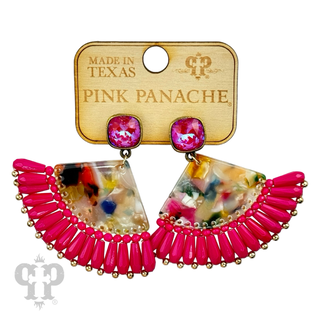 Acrylic fan earring with Austrian crystal - LC