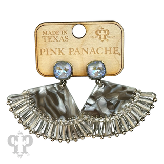 Acrylic fan earring with Austrian crystal - LC