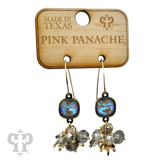 Bead cluster dangle earring with Austrian crystal - LC