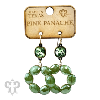 Faceted oval bead dangle earring with Austrian crystal - LC