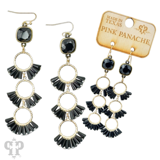 Triple fluted bead earring, Austrian crystal - LC