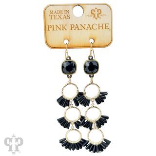 Triple fluted bead earring, Austrian crystal - LC
