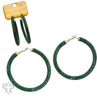 Large pave mesh hoop earring - LC