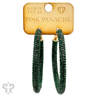 Large pave mesh hoop earring - LC