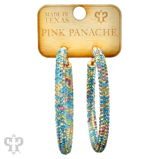 Large pave mesh hoop earring - LC