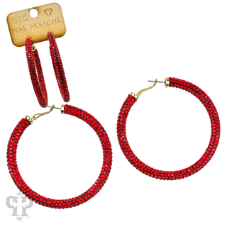 Large pave mesh hoop earring - LC