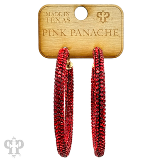 Large pave mesh hoop earring - LC