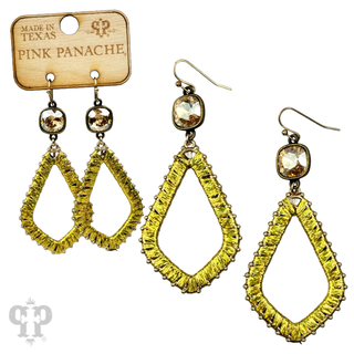 Tinsel wrapped diamond teardrop, Austrian crystal - LC