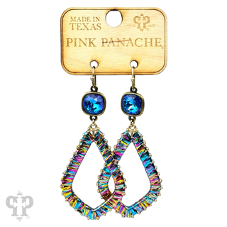 Tinsel wrapped diamond teardrop, Austrian crystal - LC
