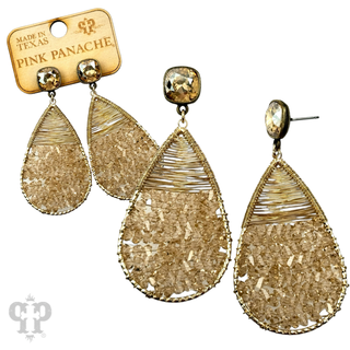 Faceted bead and wire wrapped teardrop earring, Austrian crystal - LC