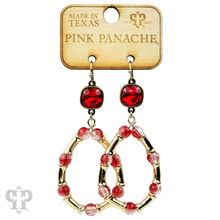 Ombre crackle bead teardrop earring, Austrian crystal - LC