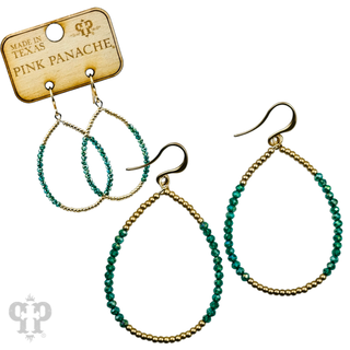 Faceted and round color bead teardrop earrings - LC