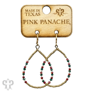 Faceted and round color bead teardrop earrings - LC
