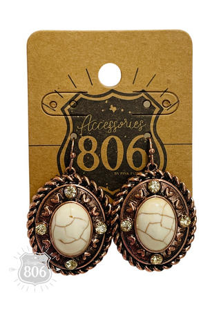 Rope edge oval earring - LC