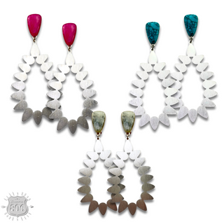 Silver cutwork teardrop earring - LC