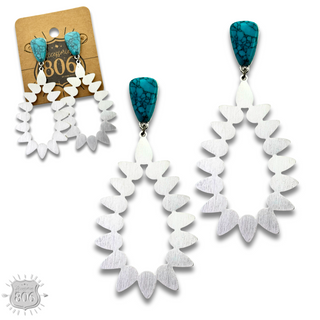 Silver cutwork teardrop earring - LC