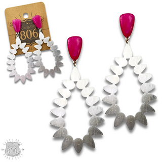 Silver cutwork teardrop earring - LC