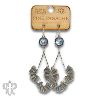 Teardrop earring with fluted beads and Austrian crystal - LC