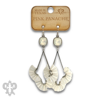 Teardrop earring with fluted beads and Austrian crystal - LC