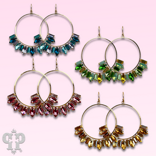 Baguette rhinestone circle earring