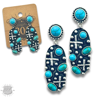 Aged look oval earring - LC