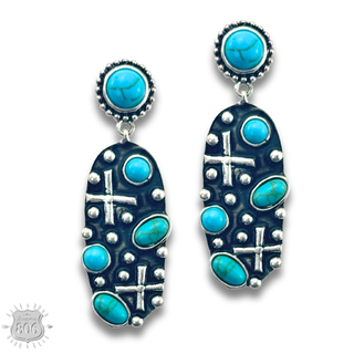 Aged look oval earring - LC