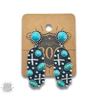 Aged look oval earring - LC