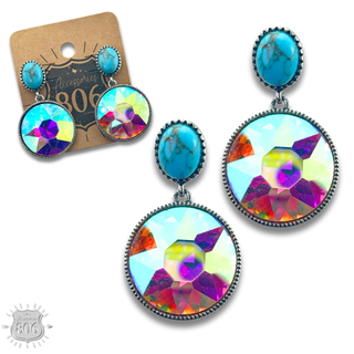Round rhinestone post earring - LC